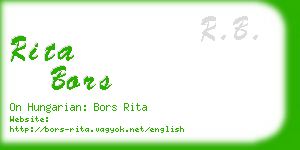 rita bors business card